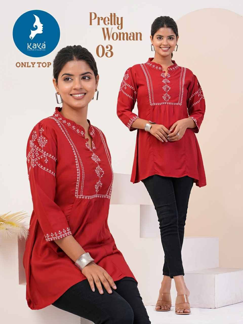 Pretty Woman By Kaya 01 To 08 Series Designer Stylish Fancy Colorful Beautiful Party Wear & Ethnic Wear Collection Heavy Rayon Tops At Wholesale Price
