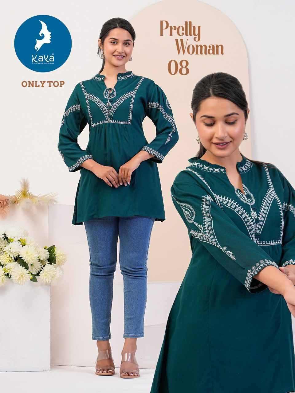 Pretty Woman By Kaya 01 To 08 Series Designer Stylish Fancy Colorful Beautiful Party Wear & Ethnic Wear Collection Heavy Rayon Tops At Wholesale Price