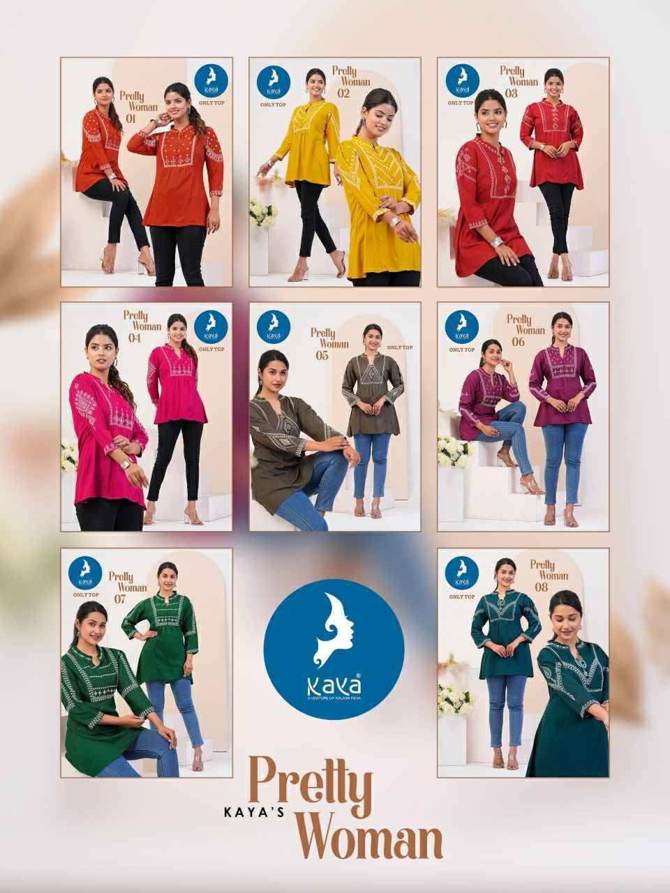Pretty Woman By Kaya 01 To 08 Series Designer Stylish Fancy Colorful Beautiful Party Wear & Ethnic Wear Collection Heavy Rayon Tops At Wholesale Price
