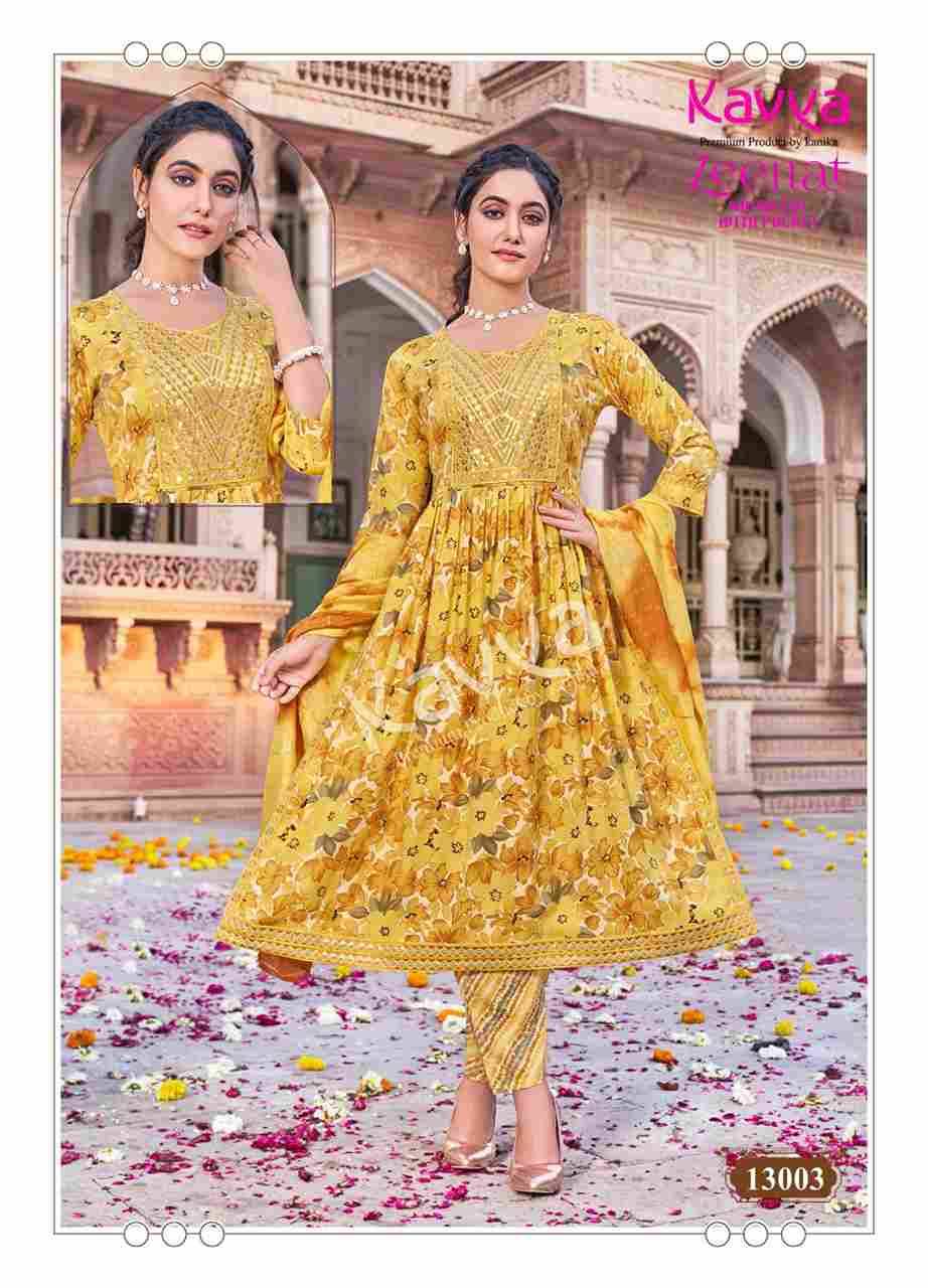 Zeenat Vol-13 By Kavya 13001 To 13010 Series Beautiful Festive Suits Colorful Stylish Fancy Casual Wear & Ethnic Wear Capsule Dresses At Wholesale Price