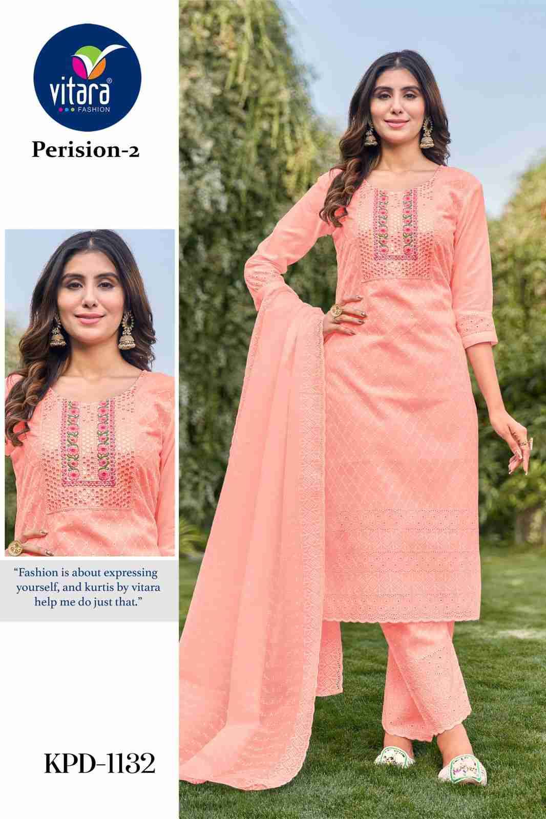 Perision Vol-2 By Vitara 1130 To 1133 Series Beautiful Festive Suits Colorful Stylish Fancy Casual Wear & Ethnic Wear Cotton Embroidered Dresses At Wholesale Price