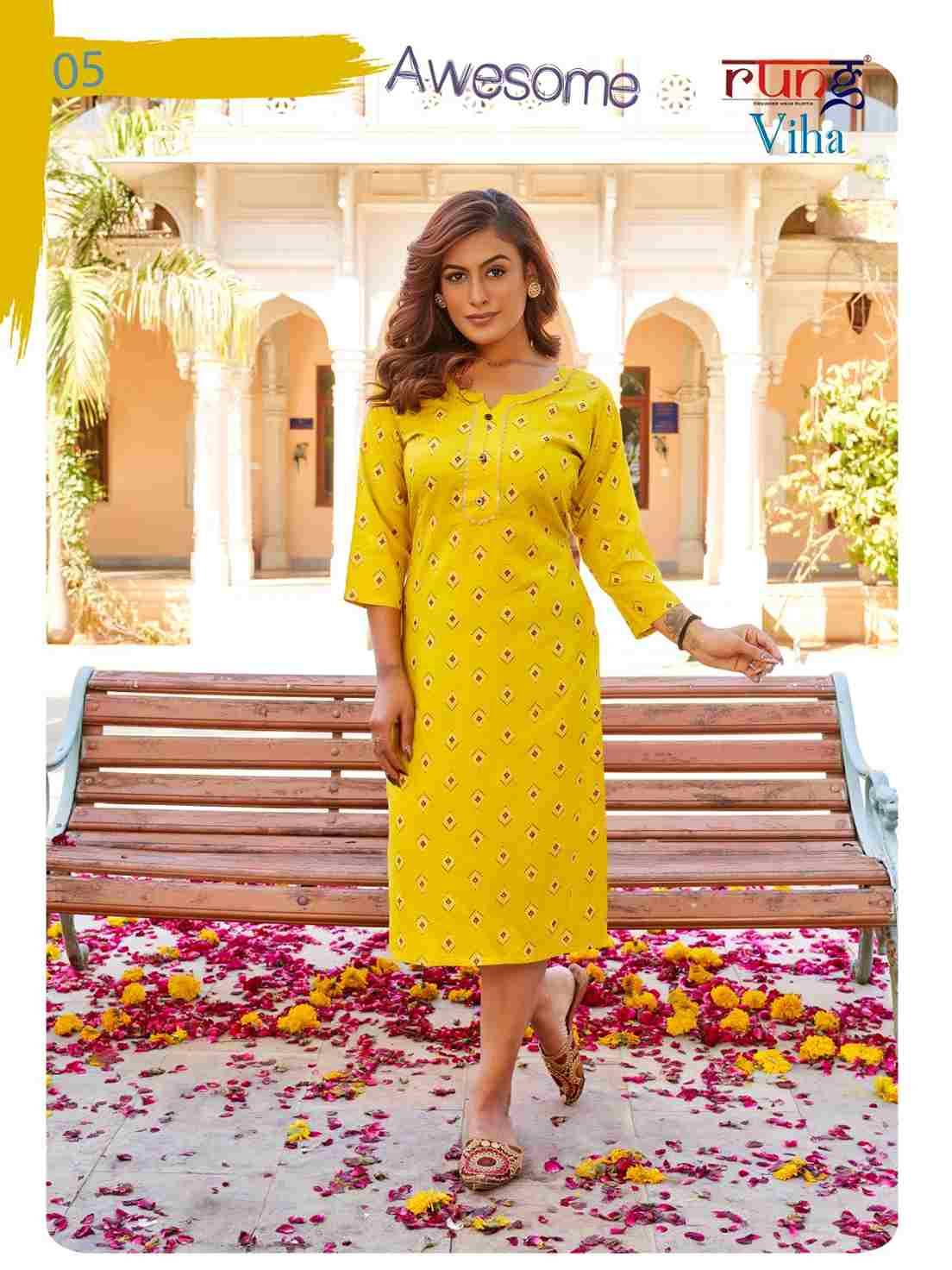 Viha By Rung 01 To 08 Series Designer Stylish Fancy Colorful Beautiful Party Wear & Ethnic Wear Collection Rayon Slub Kurtis At Wholesale Price