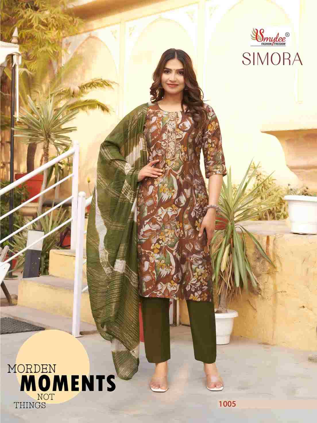 Simora By Smylee 1001 To 1008 Series Beautiful Stylish Suits Fancy Colorful Casual Wear & Ethnic Wear & Ready To Wear Modal Silk Dresses At Wholesale Price