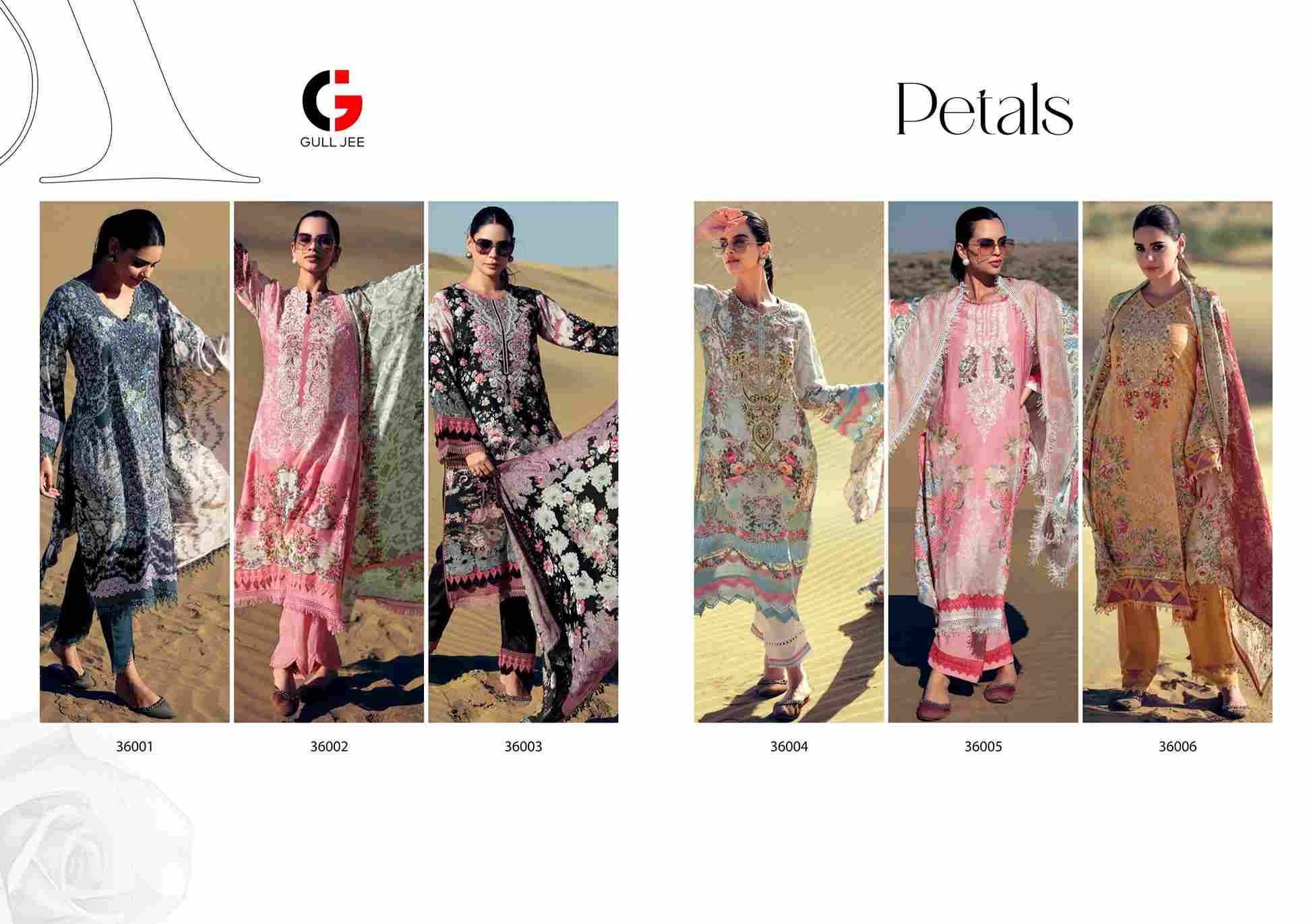 Petals By Gull Jee 36001 To 36006 Series Beautiful Festive Suits Colorful Stylish Fancy Casual Wear & Ethnic Wear Pure Muslin Embroidered Dresses At Wholesale Price