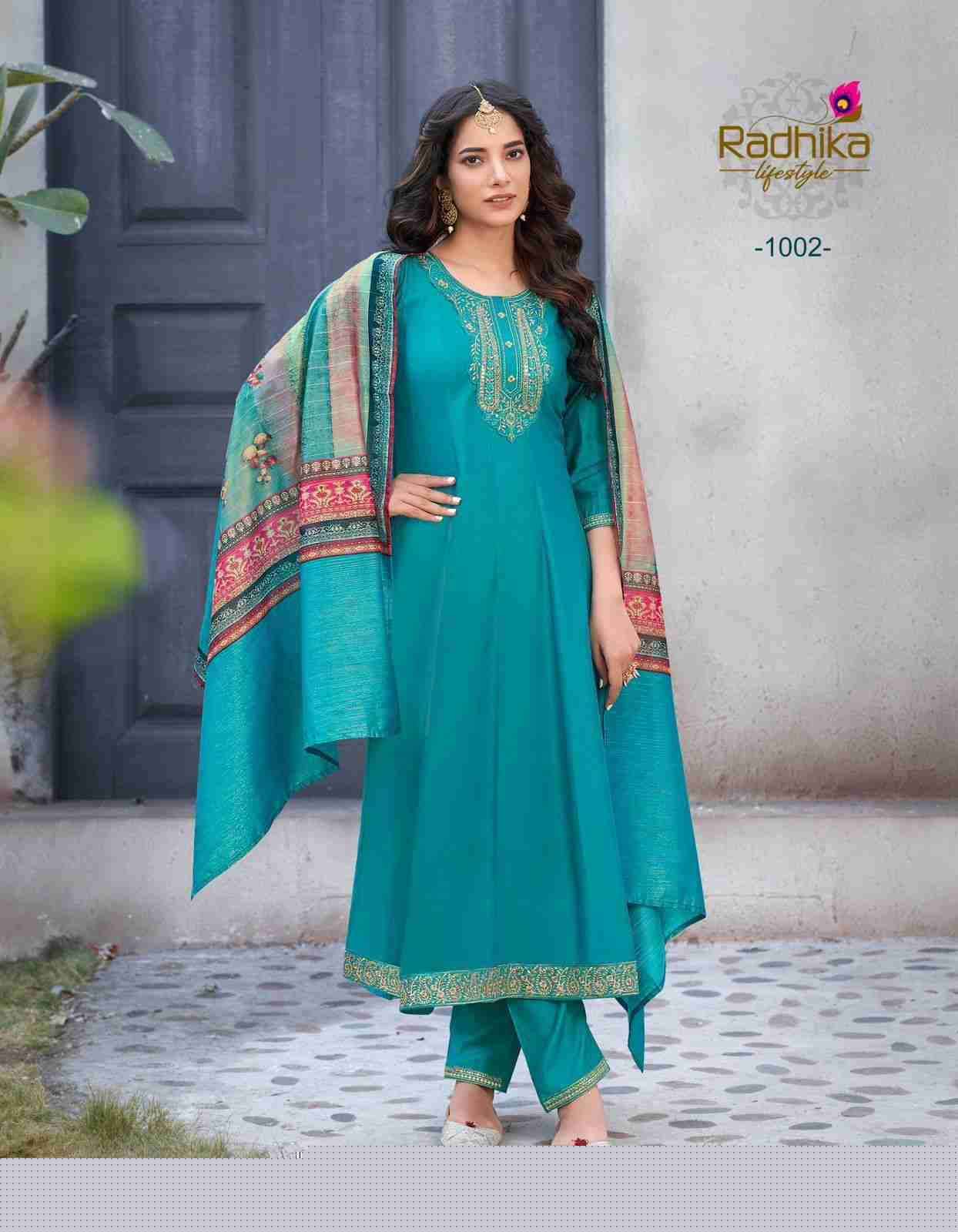 Gulmohar Vol-1 By Radhika Lifestyle 1001 To 1004 Series Beautiful Stylish Fancy Colorful Casual Wear & Ethnic Wear Collection Heavy Silk Dresses At Wholesale Price