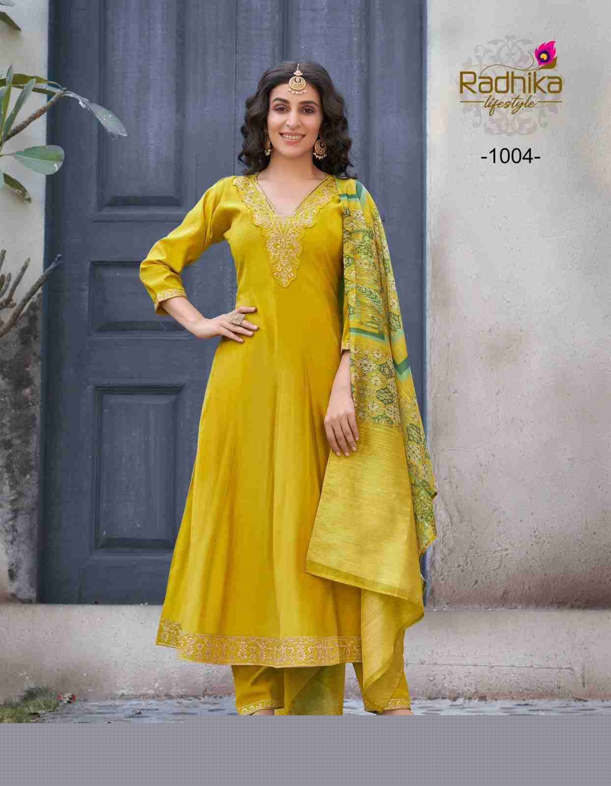 Gulmohar Vol-1 By Radhika Lifestyle 1001 To 1004 Series Beautiful Stylish Fancy Colorful Casual Wear & Ethnic Wear Collection Heavy Silk Dresses At Wholesale Price