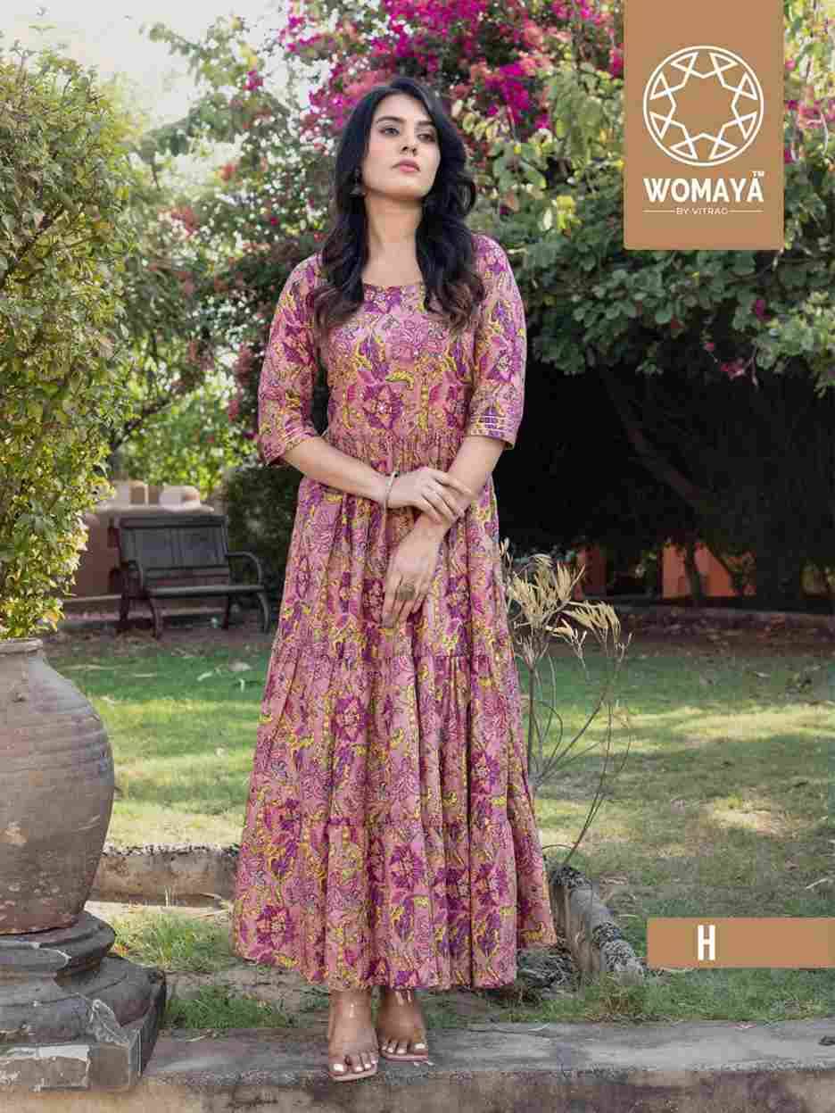 Vibrance Vol-2 By Womaya A To I Series Beautiful Stylish Fancy Colorful Casual Wear & Ethnic Wear Pure Cotton Gowns At Wholesale Price