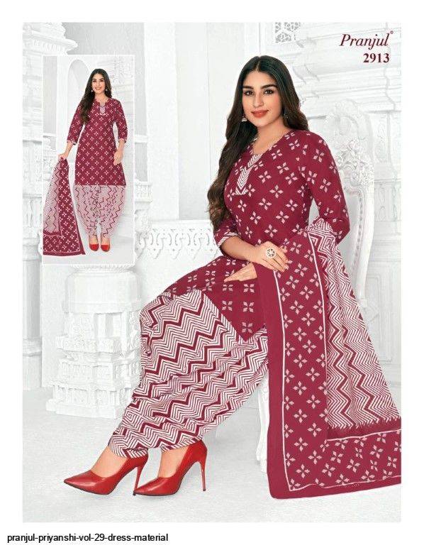 Priyanshi Vol-29 By Pranjul Beautiful Festive Suits Colorful Stylish Fancy Casual Wear & Ethnic Wear Pure Cotton Print Dresses At Wholesale Price