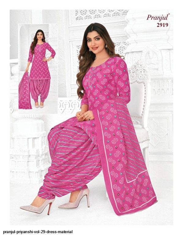Priyanshi Vol-29 By Pranjul Beautiful Festive Suits Colorful Stylish Fancy Casual Wear & Ethnic Wear Pure Cotton Print Dresses At Wholesale Price