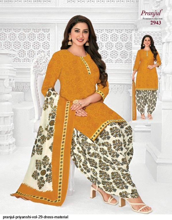 Priyanshi Vol-29 By Pranjul Beautiful Festive Suits Colorful Stylish Fancy Casual Wear & Ethnic Wear Pure Cotton Print Dresses At Wholesale Price