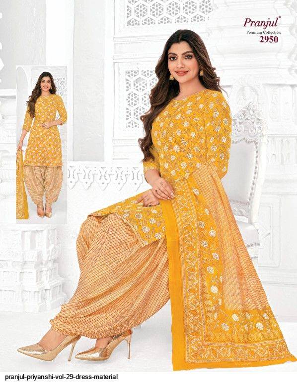 Priyanshi Vol-29 By Pranjul Beautiful Festive Suits Colorful Stylish Fancy Casual Wear & Ethnic Wear Pure Cotton Print Dresses At Wholesale Price