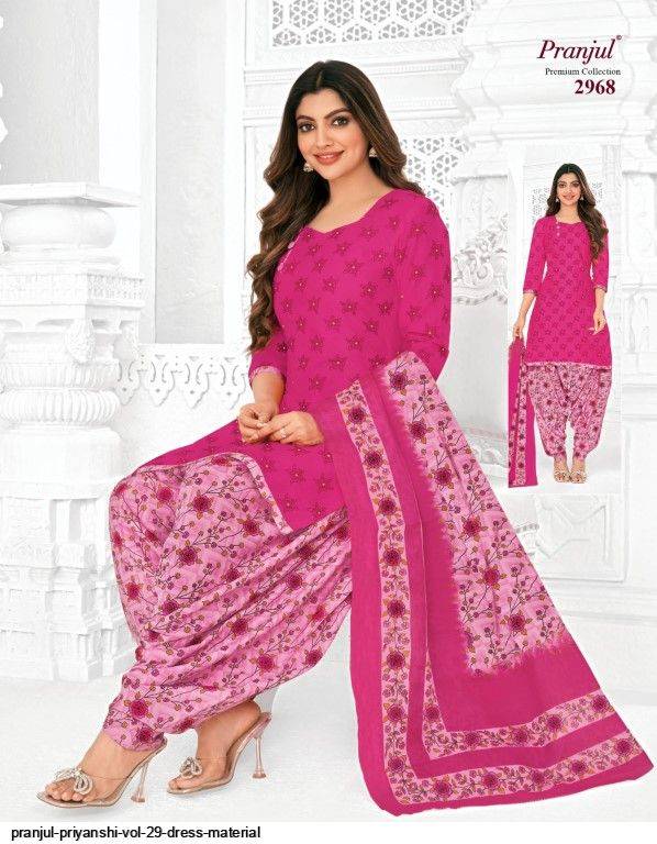 Priyanshi Vol-29 By Pranjul Beautiful Festive Suits Colorful Stylish Fancy Casual Wear & Ethnic Wear Pure Cotton Print Dresses At Wholesale Price