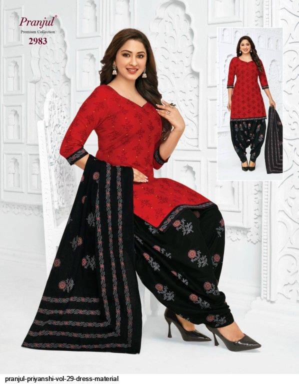 Priyanshi Vol-29 By Pranjul Beautiful Festive Suits Colorful Stylish Fancy Casual Wear & Ethnic Wear Pure Cotton Print Dresses At Wholesale Price