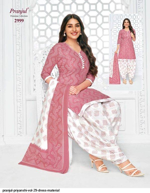 Priyanshi Vol-29 By Pranjul Beautiful Festive Suits Colorful Stylish Fancy Casual Wear & Ethnic Wear Pure Cotton Print Dresses At Wholesale Price