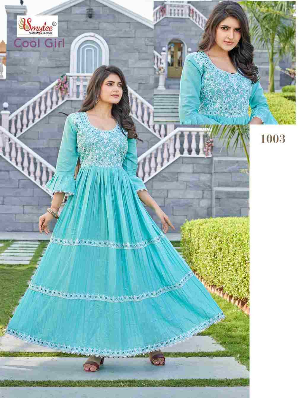 Cool Girl By Smylee 1001 To 1006 Series Designer Stylish Fancy Colorful Beautiful Party Wear & Ethnic Wear Collection Cambric Cotton Print Gowns At Wholesale Price