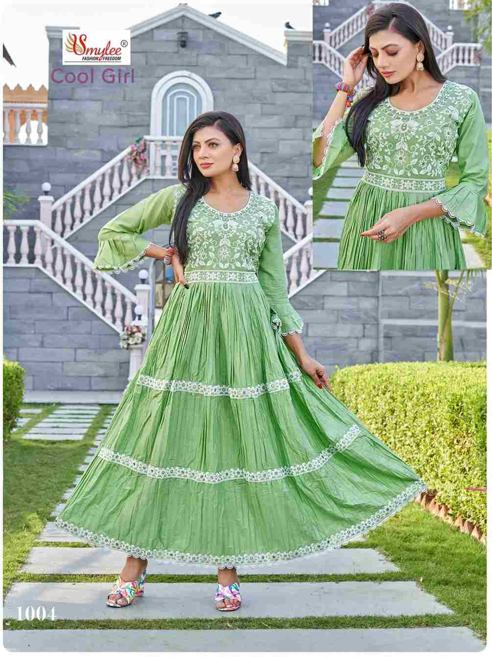 Cool Girl By Smylee 1001 To 1006 Series Designer Stylish Fancy Colorful Beautiful Party Wear & Ethnic Wear Collection Cambric Cotton Print Gowns At Wholesale Price