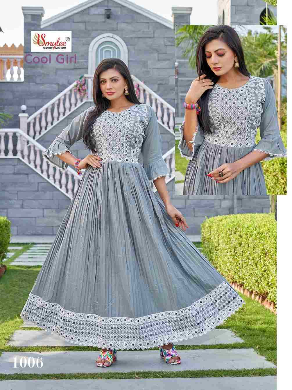 Cool Girl By Smylee 1001 To 1006 Series Designer Stylish Fancy Colorful Beautiful Party Wear & Ethnic Wear Collection Cambric Cotton Print Gowns At Wholesale Price