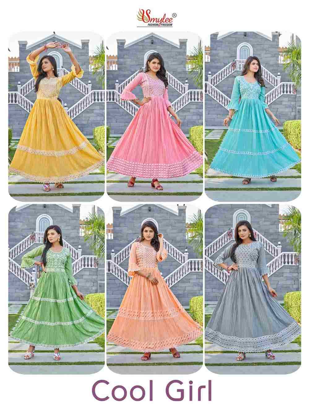 Cool Girl By Smylee 1001 To 1006 Series Designer Stylish Fancy Colorful Beautiful Party Wear & Ethnic Wear Collection Cambric Cotton Print Gowns At Wholesale Price