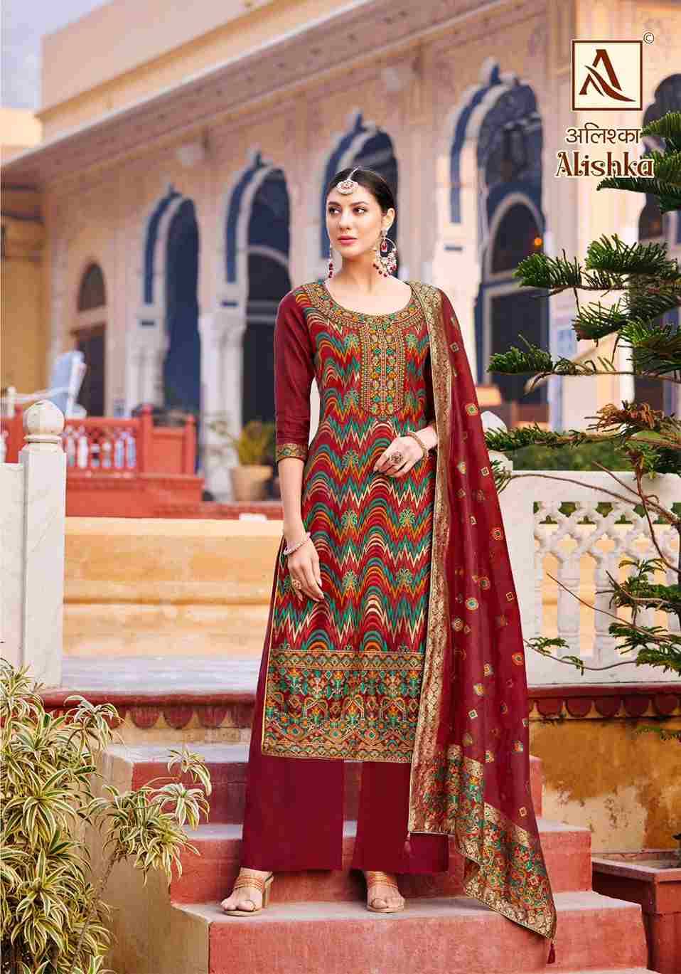 Alishka By Alok Suit 1458-001 To 1458-006 Series Indian Traditional Wear Collection Beautiful Stylish Fancy Colorful Party Wear & Wear Pure Jacquard Dress At Wholesale Price