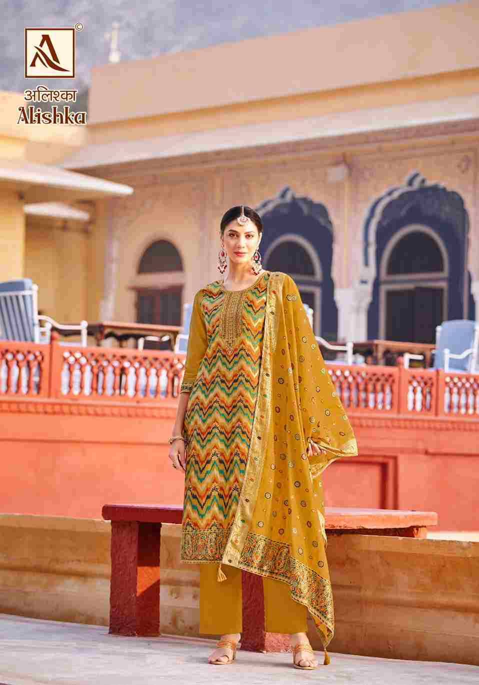Alishka By Alok Suit 1458-001 To 1458-006 Series Indian Traditional Wear Collection Beautiful Stylish Fancy Colorful Party Wear & Wear Pure Jacquard Dress At Wholesale Price