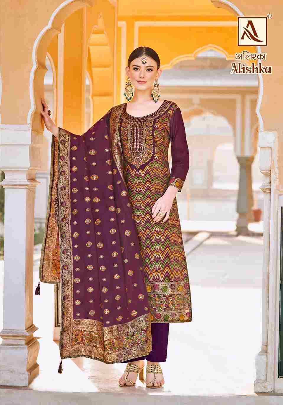 Alishka By Alok Suit 1458-001 To 1458-006 Series Indian Traditional Wear Collection Beautiful Stylish Fancy Colorful Party Wear & Wear Pure Jacquard Dress At Wholesale Price