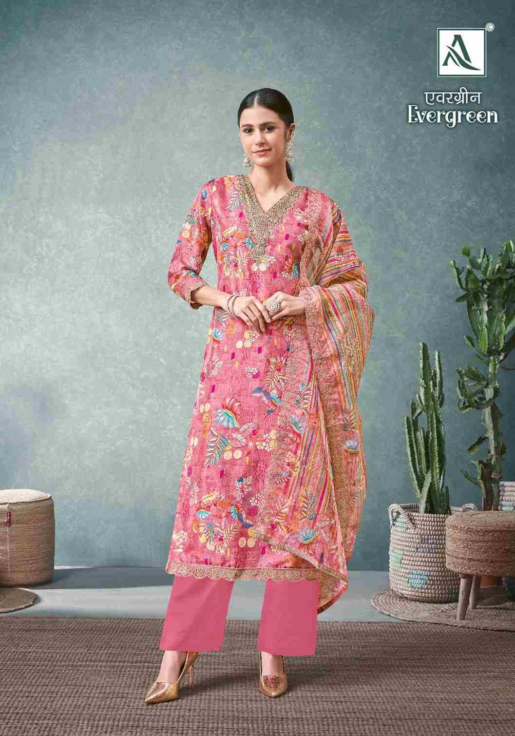 Evergreen By Alok Suit 1445-001 To 1445-006 Series Indian Traditional Wear Collection Beautiful Stylish Fancy Colorful Party Wear & Wear Pure Organza Dress At Wholesale Price