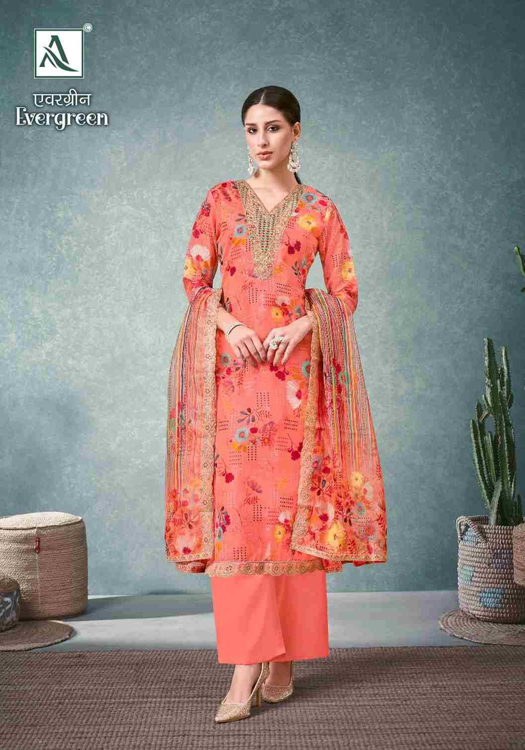Evergreen By Alok Suit 1445-001 To 1445-006 Series Indian Traditional Wear Collection Beautiful Stylish Fancy Colorful Party Wear & Wear Pure Organza Dress At Wholesale Price