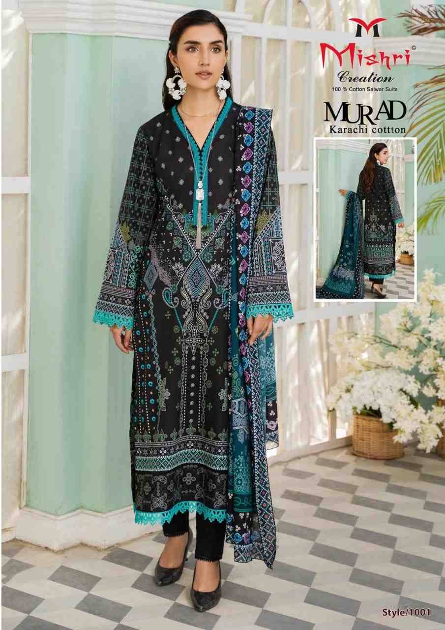 Murad By Mishri 1001 To 1006 Series Beautiful Suits Colorful Stylish Fancy Casual Wear & Ethnic Wear Pure Cotton Print Dresses At Wholesale Price