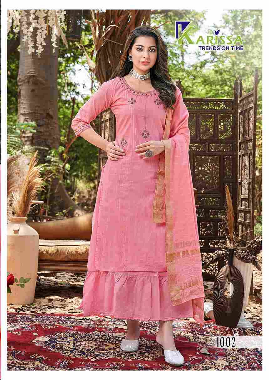Harmony By Karissa 1001 To 1006 Series Beautiful Festive Suits Colorful Stylish Fancy Casual Wear & Ethnic Wear Pure Cotton Dresses At Wholesale Price