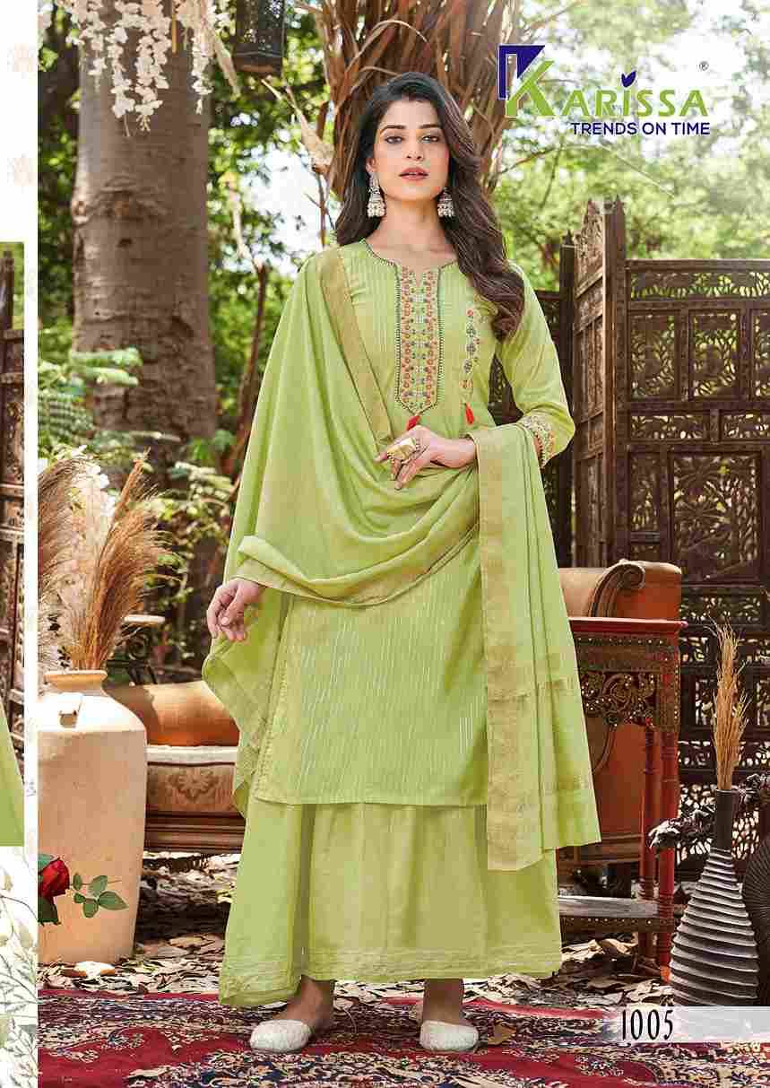 Harmony By Karissa 1001 To 1006 Series Beautiful Festive Suits Colorful Stylish Fancy Casual Wear & Ethnic Wear Pure Cotton Dresses At Wholesale Price