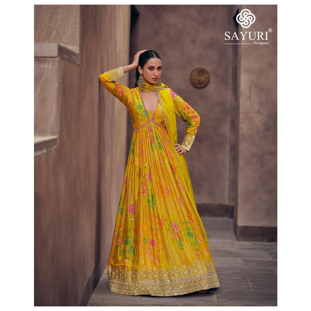 Kesar By Sayuri 5470 To 5474 Series Designer Stylish Fancy Colorful Beautiful Party Wear & Ethnic Wear Collection Georgette Gowns With Bottom At Wholesale Price