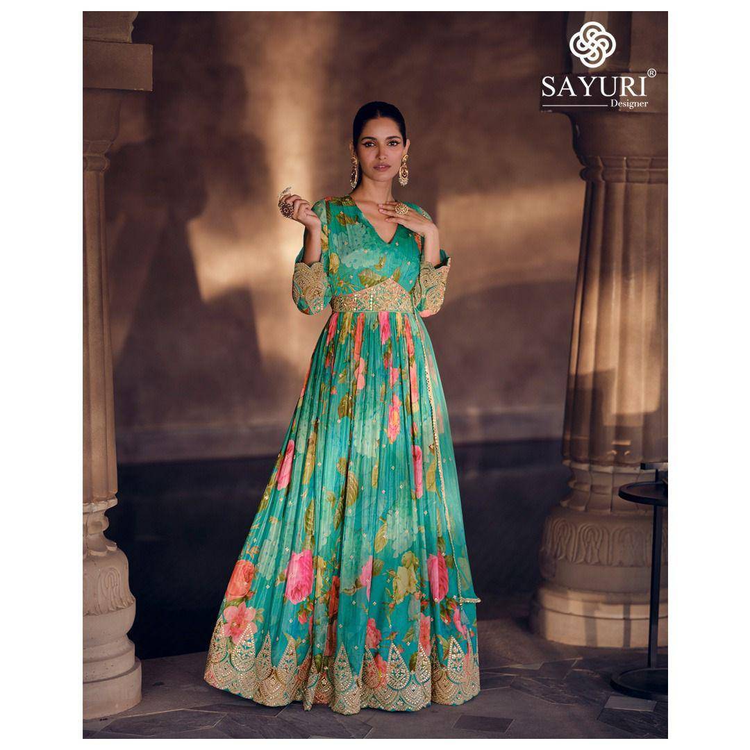 Kesar By Sayuri 5470 To 5474 Series Designer Stylish Fancy Colorful Beautiful Party Wear & Ethnic Wear Collection Georgette Gowns With Bottom At Wholesale Price