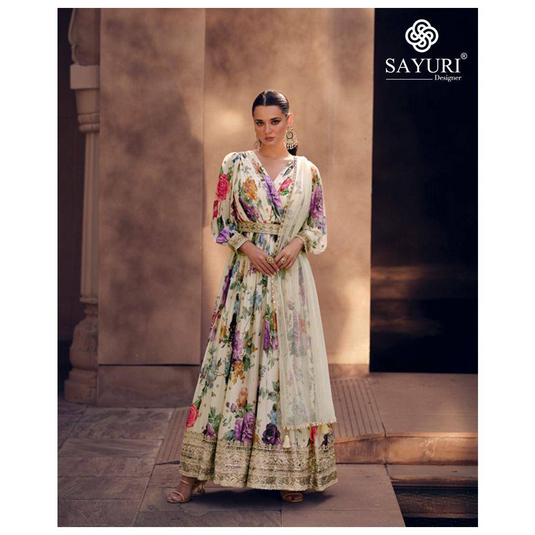 Kesar By Sayuri 5470 To 5474 Series Designer Stylish Fancy Colorful Beautiful Party Wear & Ethnic Wear Collection Georgette Gowns With Bottom At Wholesale Price