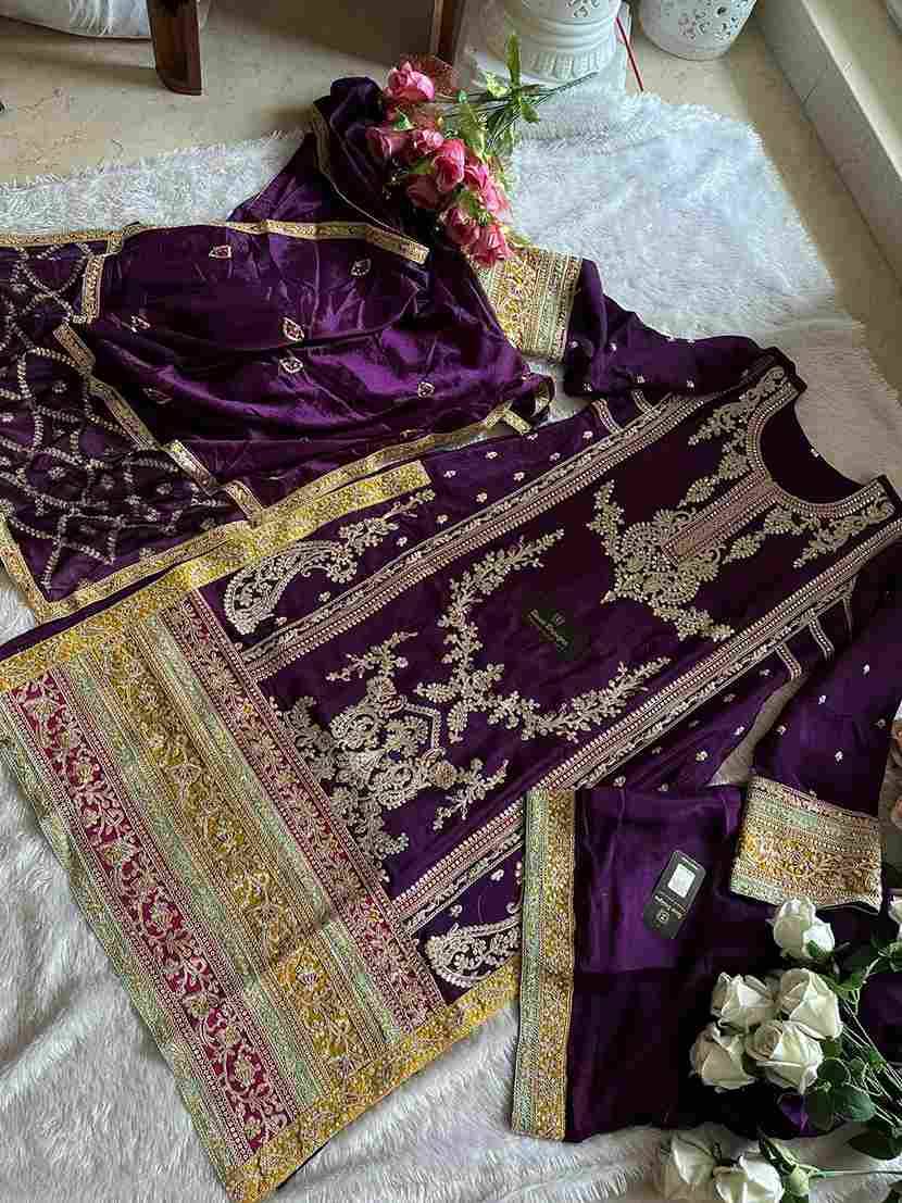 Ziaaz Designs Hit Design 418-B By Ziaaz Designs Beautiful Pakistani Suits Colorful Stylish Fancy Casual Wear & Ethnic Wear Pure Chinnon With Embroidered Dresses At Wholesale Price