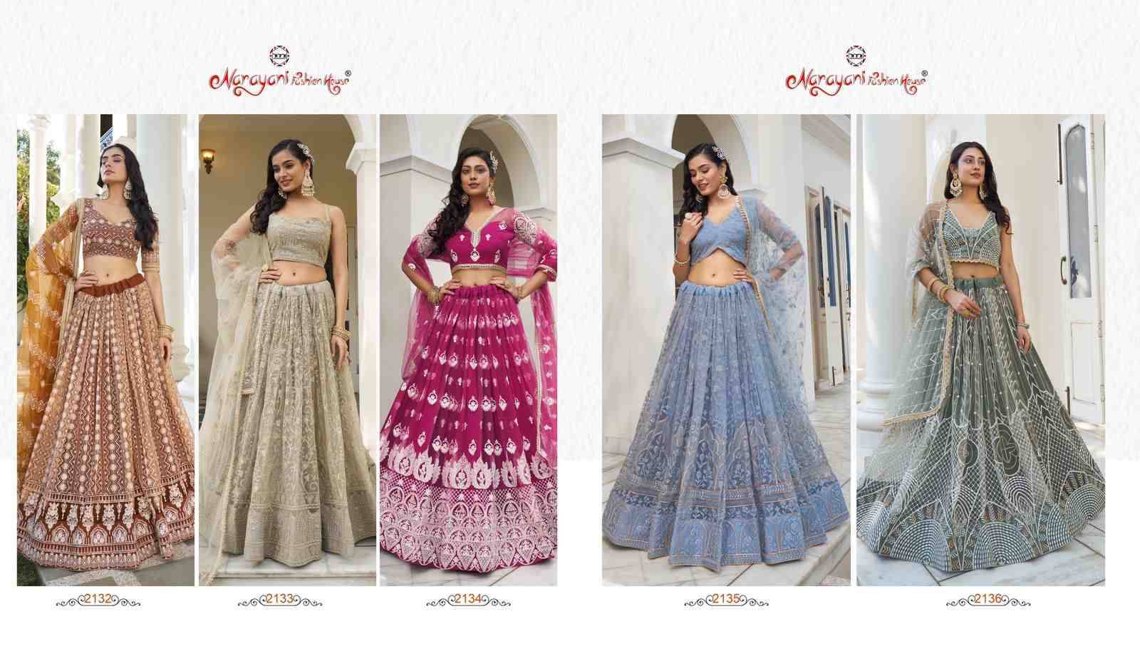 Kelaya Vol-7 By Narayani Fashion House 2132 To 2136 Series Festive Wear Collection Beautiful Stylish Colorful Fancy Party Wear & Occasional Wear Net Lehengas At Wholesale Price