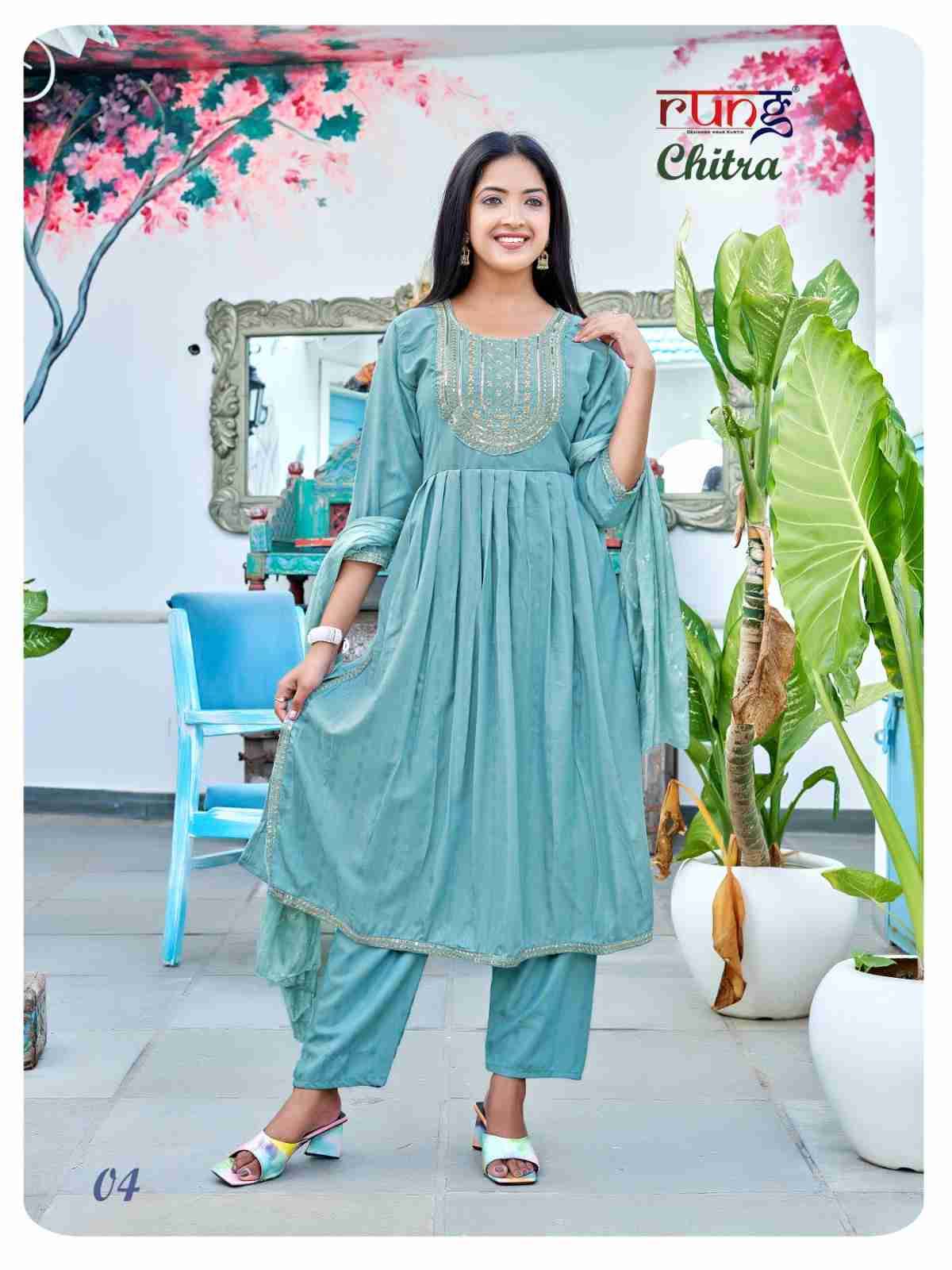 Chitra By Rung 01 To 08 Series Beautiful Festive Suits Colorful Stylish Fancy Casual Wear & Ethnic Wear Heavy Rayon Embroidered Dresses At Wholesale Price