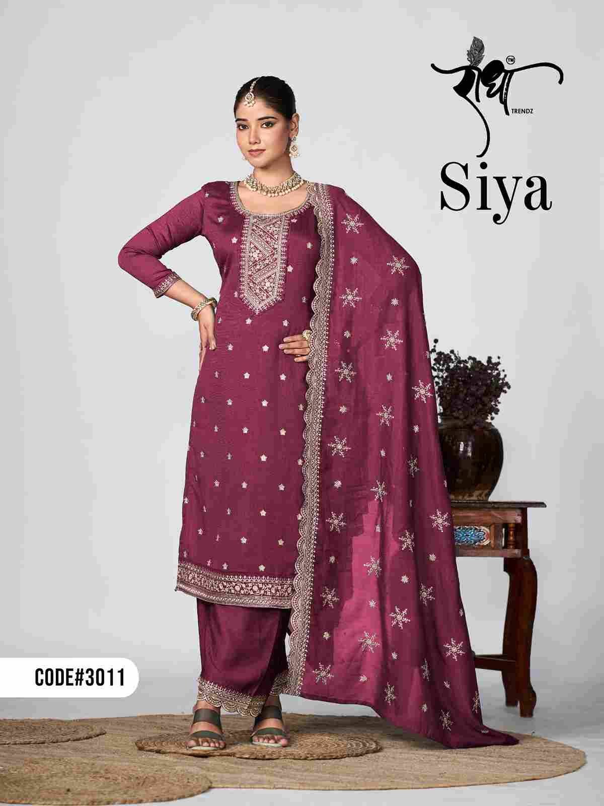 Siya By Radha Trendz 3011 To 3014 Series Beautiful Festive Suits Colorful Stylish Fancy Casual Wear & Ethnic Wear Pure Vichitra Dresses At Wholesale Price