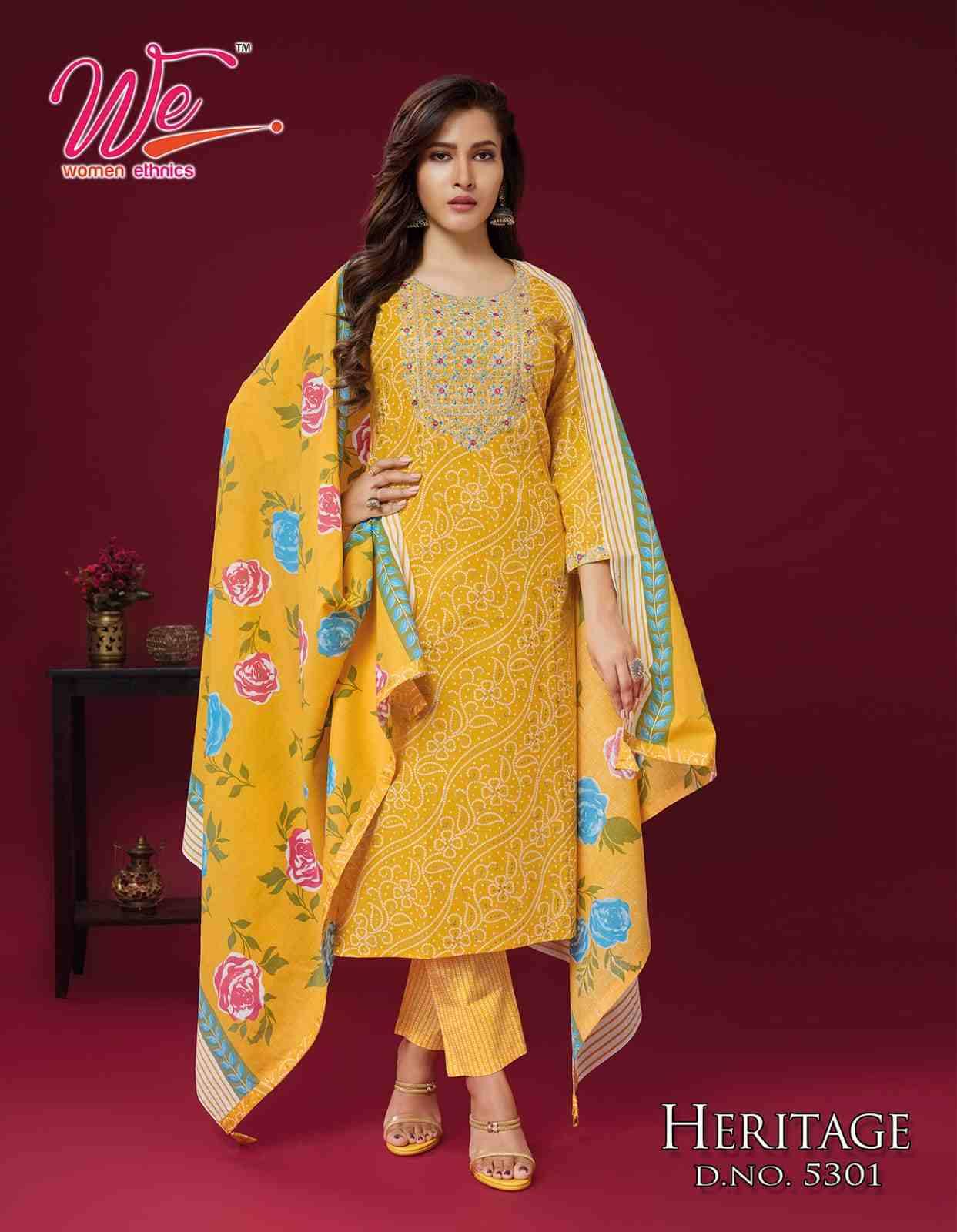 Heritage By Women Ethnics 5301 To 5306 Series Beautiful Festive Suits Colorful Stylish Fancy Casual Wear & Ethnic Wear Pure Cotton Dresses At Wholesale Price