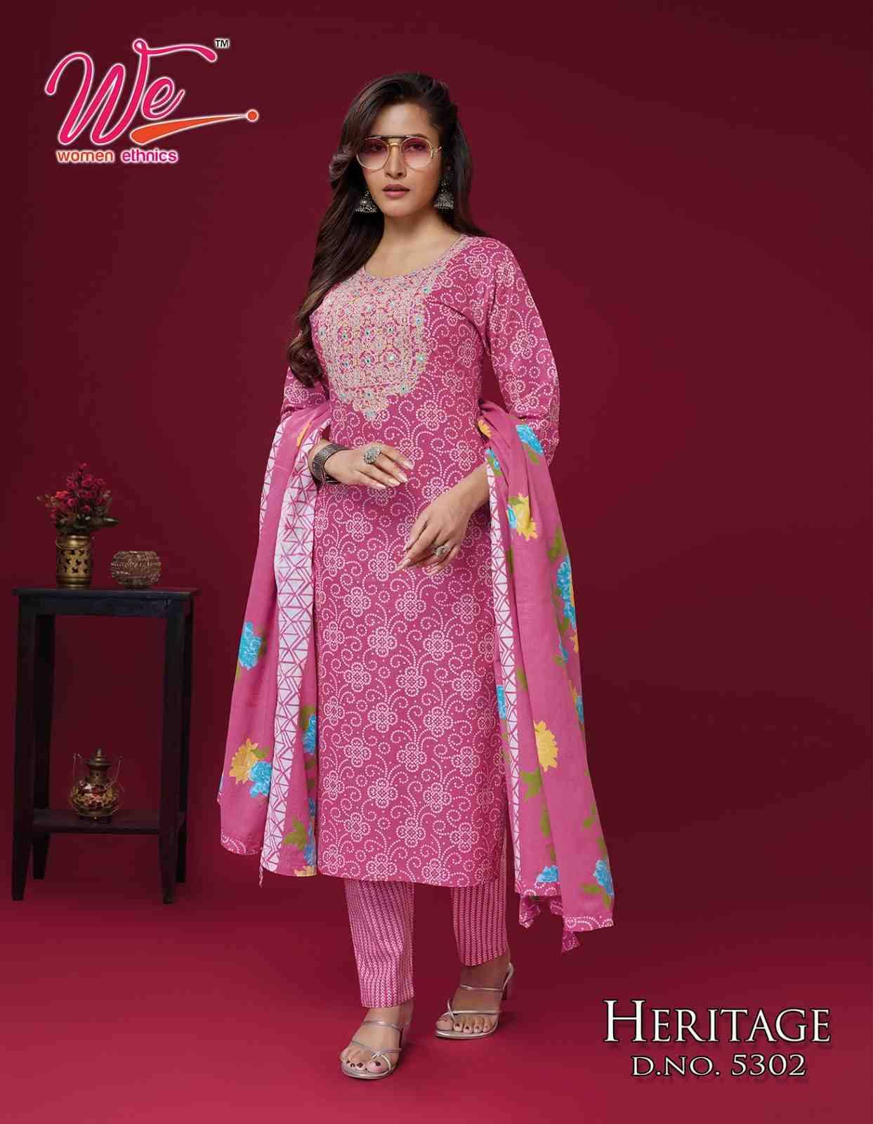 Heritage By Women Ethnics 5301 To 5306 Series Beautiful Festive Suits Colorful Stylish Fancy Casual Wear & Ethnic Wear Pure Cotton Dresses At Wholesale Price