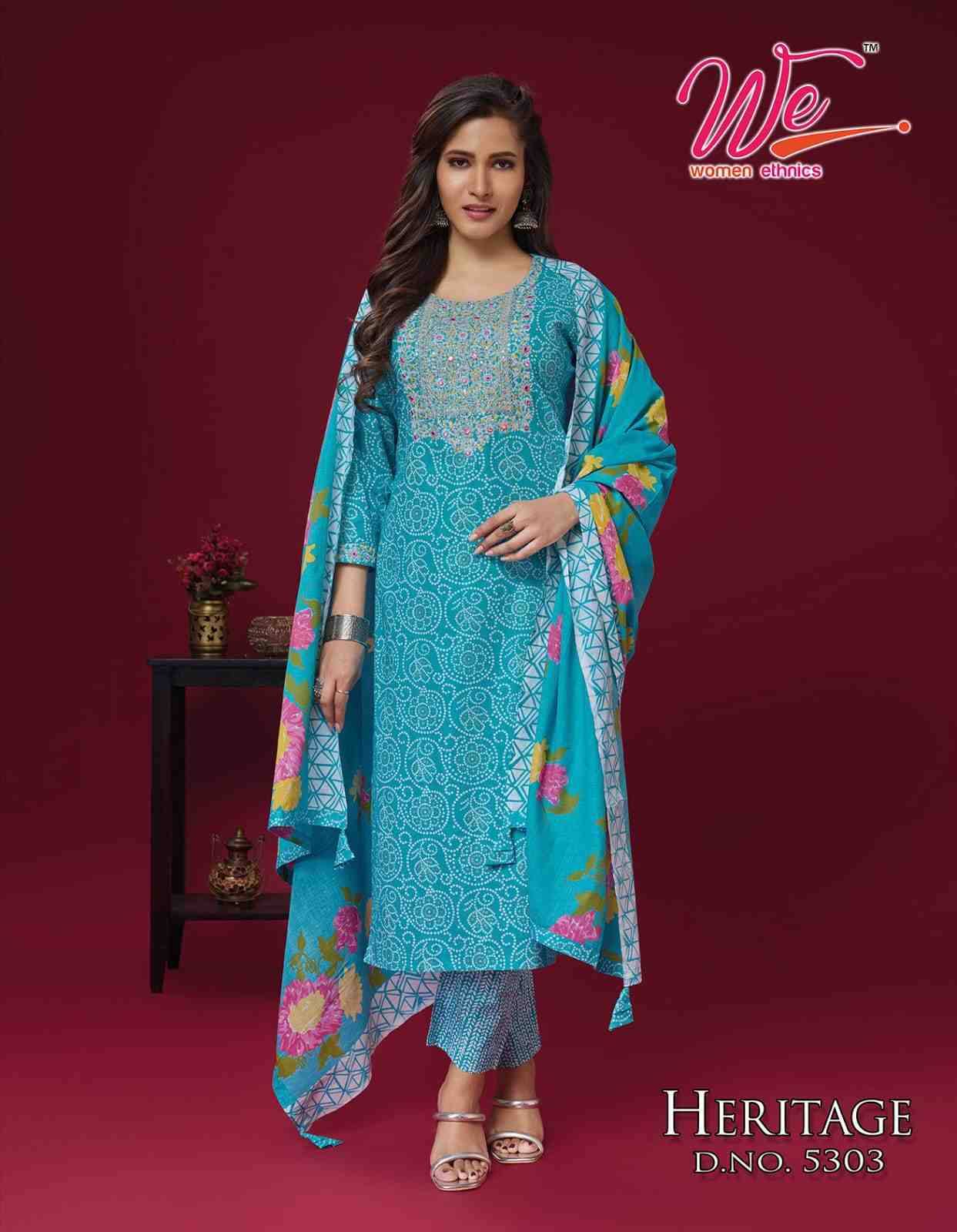 Heritage By Women Ethnics 5301 To 5306 Series Beautiful Festive Suits Colorful Stylish Fancy Casual Wear & Ethnic Wear Pure Cotton Dresses At Wholesale Price