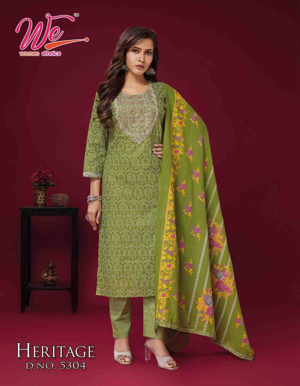 Heritage By Women Ethnics 5301 To 5306 Series Beautiful Festive Suits Colorful Stylish Fancy Casual Wear & Ethnic Wear Pure Cotton Dresses At Wholesale Price