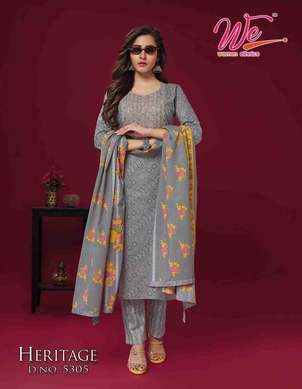Heritage By Women Ethnics 5301 To 5306 Series Beautiful Festive Suits Colorful Stylish Fancy Casual Wear & Ethnic Wear Pure Cotton Dresses At Wholesale Price