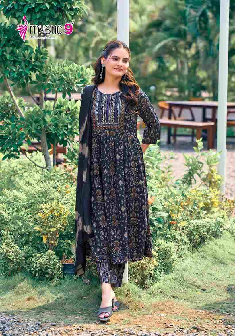 Sara Vol-4 By Mystic 9 4001 To 4008 Series Beautiful Festive Suits Colorful Stylish Fancy Casual Wear & Ethnic Wear Rayon Foil Dresses At Wholesale Price