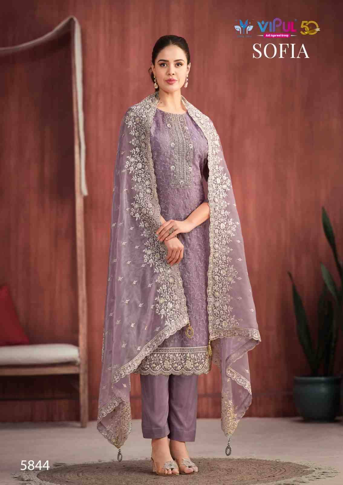Sofia By Vipul Fashion 5841 To 5846 Series Beautiful Festive Suits Colorful Stylish Fancy Casual Wear & Ethnic Wear Soft Organza Dresses At Wholesale Price