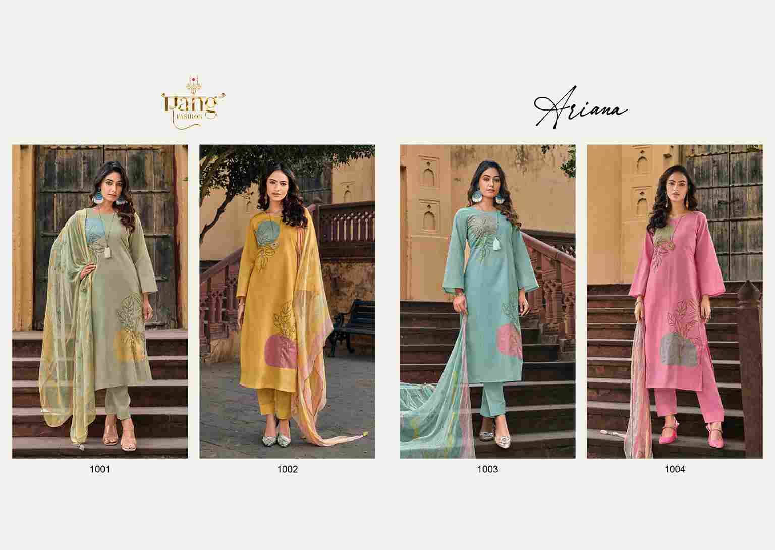 Ariana By Rang Fashion 1001 To 1004 Series Beautiful Festive Suits Colorful Stylish Fancy Casual Wear & Ethnic Wear Lawn Cotton Dresses At Wholesale Price