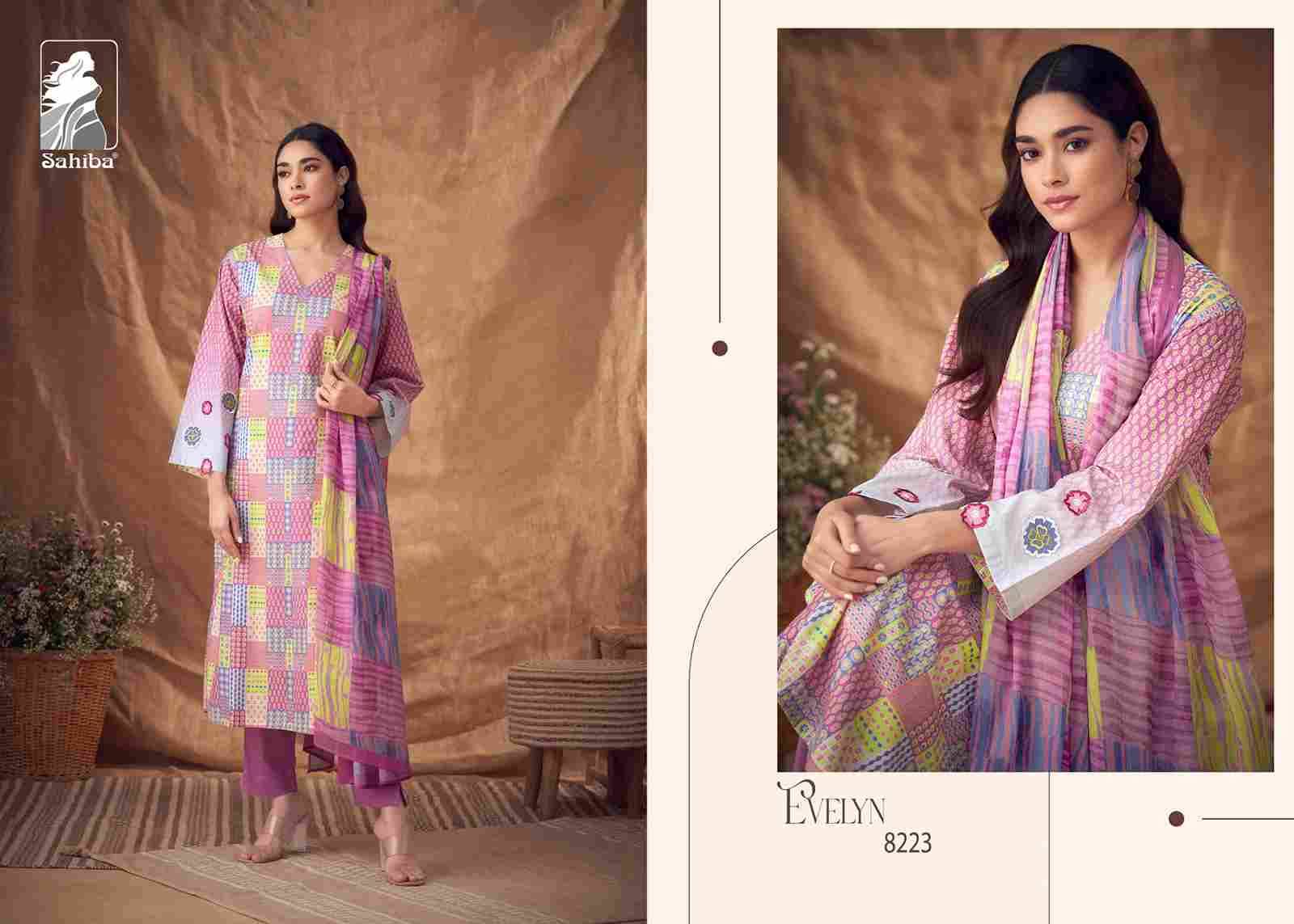 Evelyn By Sahiba Fabrics Beautiful Festive Suits Colorful Stylish Fancy Casual Wear & Ethnic Wear Pure Cotton Lawn Dresses At Wholesale Price