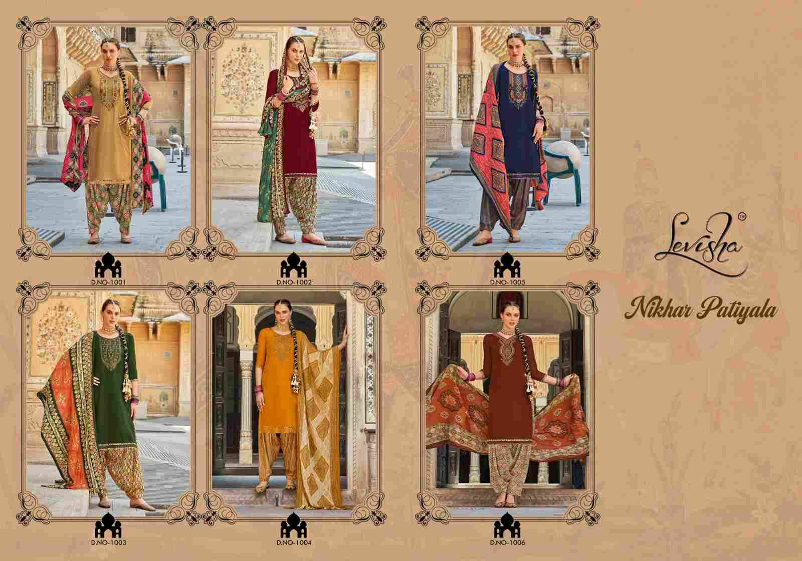 Nikhar Patiyala By Levisha 1001 To 1006 Series Festive Suits Beautiful Fancy Colorful Stylish Party Wear & Occasional Wear Viscose Rayon Slub Dresses At Wholesale Price