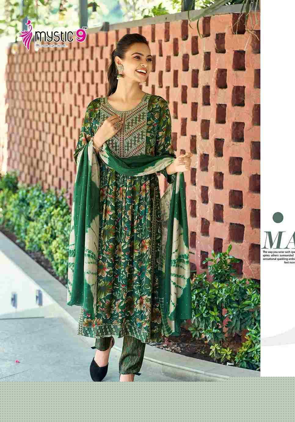 Black Beauty By Mystic 9 1001 To 1008 Series Beautiful Suits Colorful Stylish Fancy Casual Wear & Ethnic Wear Rayon Foil Print Dresses At Wholesale Price