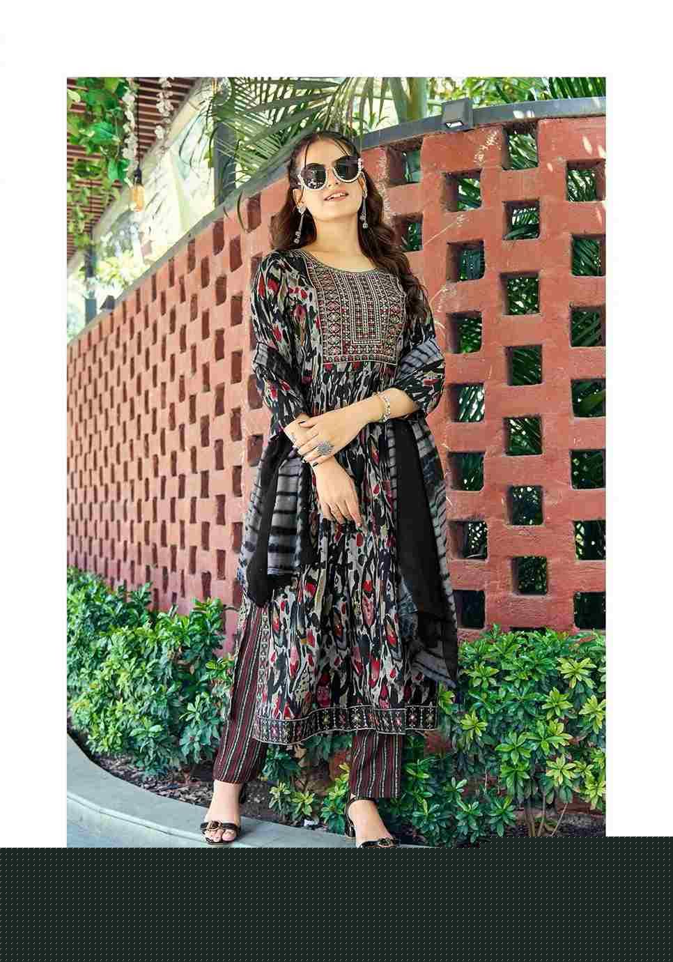 Black Beauty By Mystic 9 1001 To 1008 Series Beautiful Suits Colorful Stylish Fancy Casual Wear & Ethnic Wear Rayon Foil Print Dresses At Wholesale Price