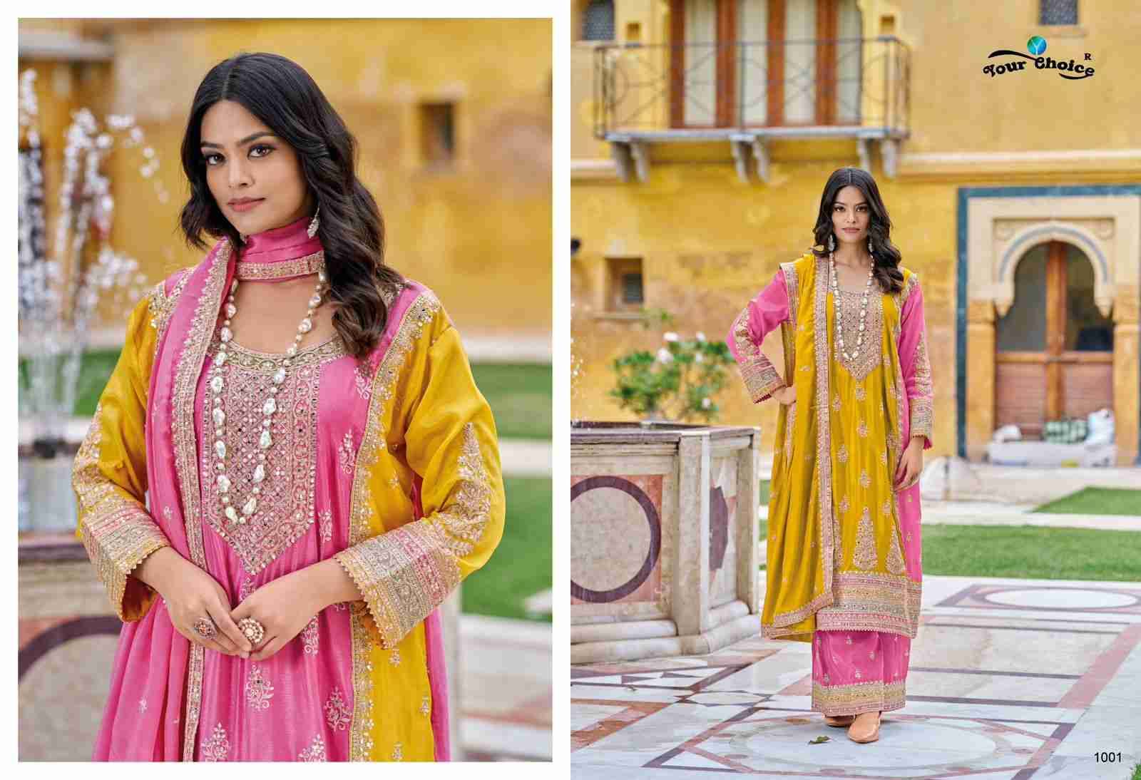 Galaxy Vol-3 By Your Choice 1001 To 1003 Series Beautiful Stylish Festive Suits Fancy Colorful Casual Wear & Ethnic Wear & Ready To Wear Pure Chinnon Embroidered Dresses At Wholesale Price